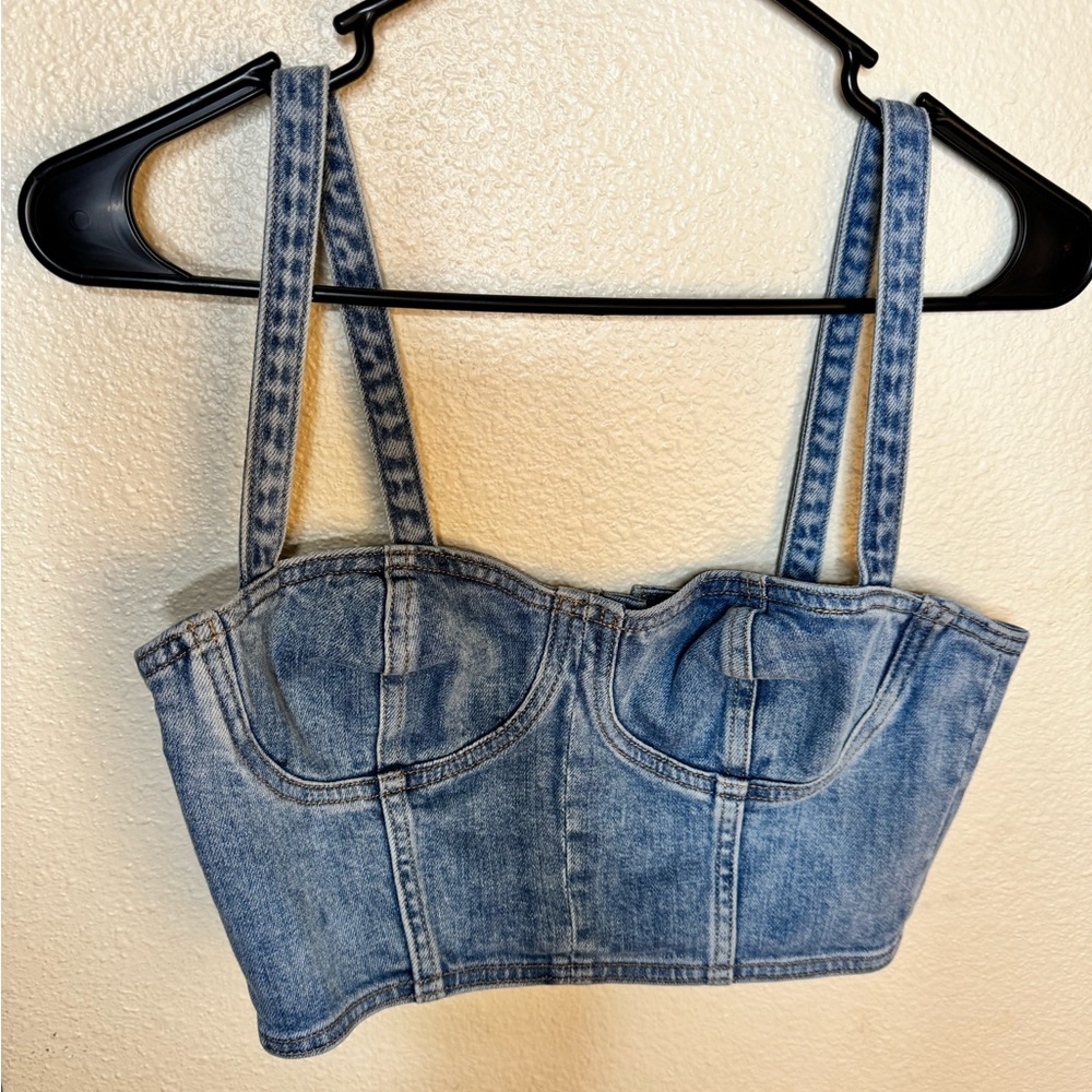Aritzia: Cecily Denim Bralette by Denim Forum